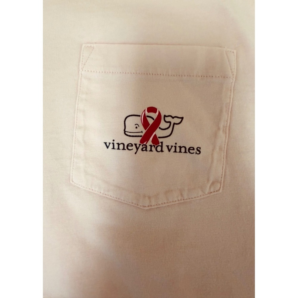 Vineyard Vines Small Men's Pink‎ Breast Cancer Awareness Whale Long Sleeve shirt - Picture 3 of 6